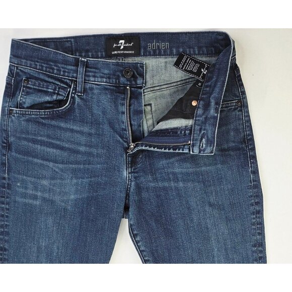 7 For All Mankind Luxe Performance Adrien Size 31X33 Mens Blue Denim Logo Jeans - Picture 11 of 11